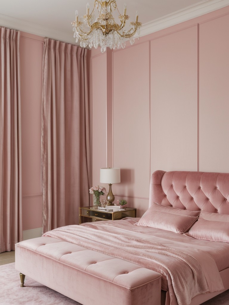 Pink Velvet Bliss: Stylish apartment decor ideas for a luxurious and inviting bedroom