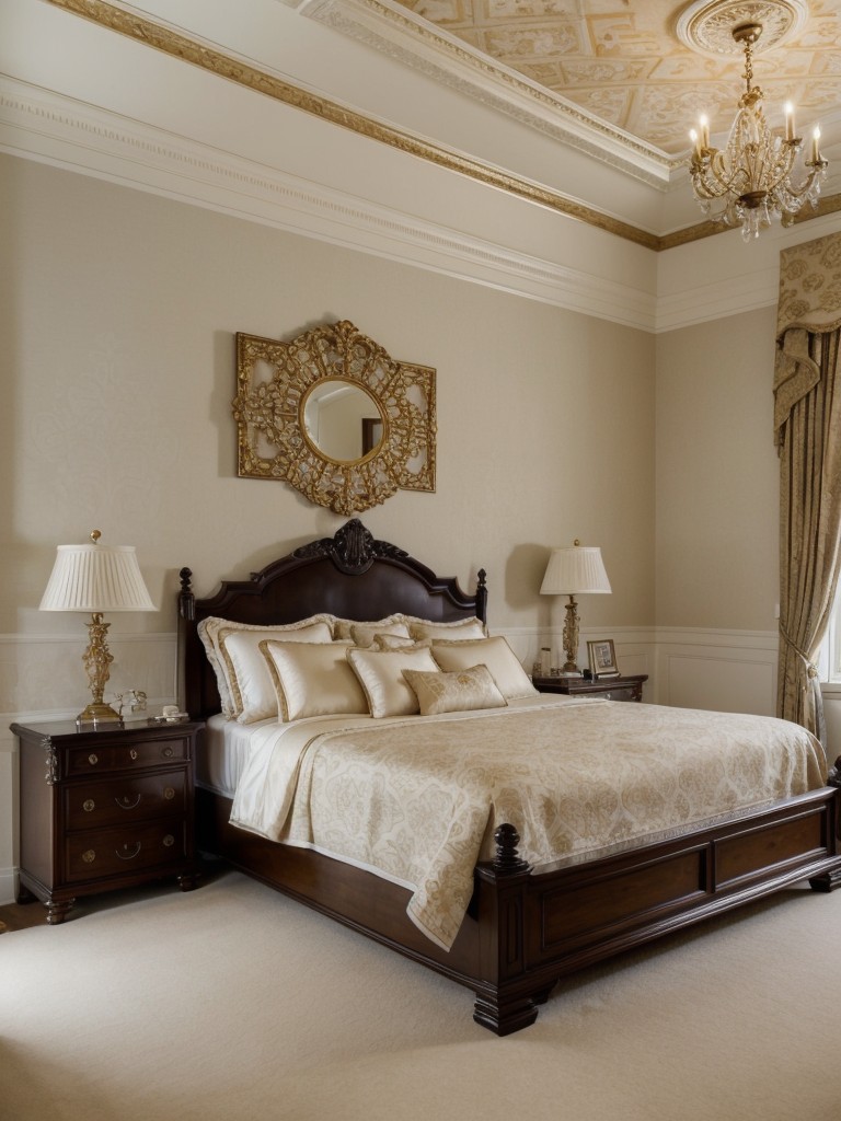 Transform Your Bedroom with Classic Elegance! Add Wallpaper & Ornate Ceilings for Depth and Style!