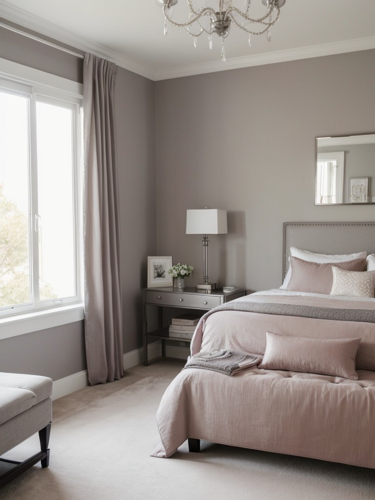 Chic Gray Bedroom: Elevate your space with a sophisticated gray color scheme and luxurious accents.