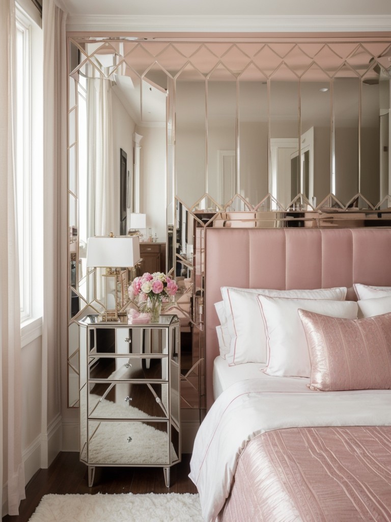 Glam up your bedroom with a touch of art deco and mirrored accents.