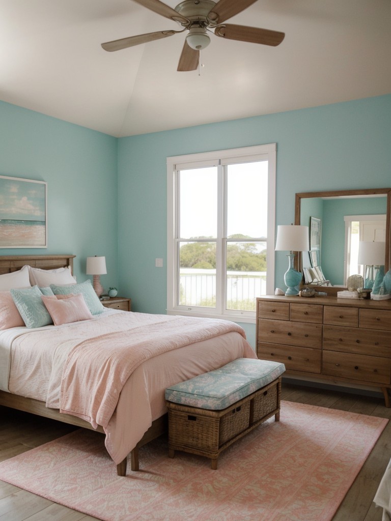 Seaside Serenity: Coastal-inspired bedroom decor trends for a relaxing beachy vibe.