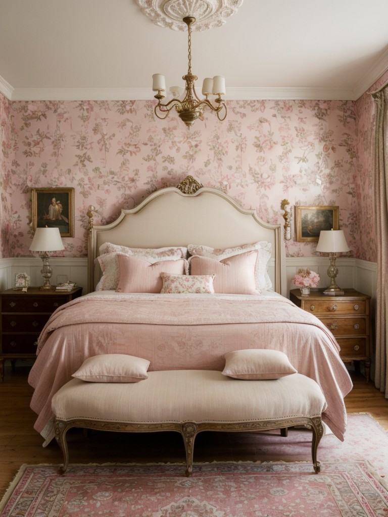 Vintage Vibes: Antique Furniture and Wallpaper for a Charming Bedroom