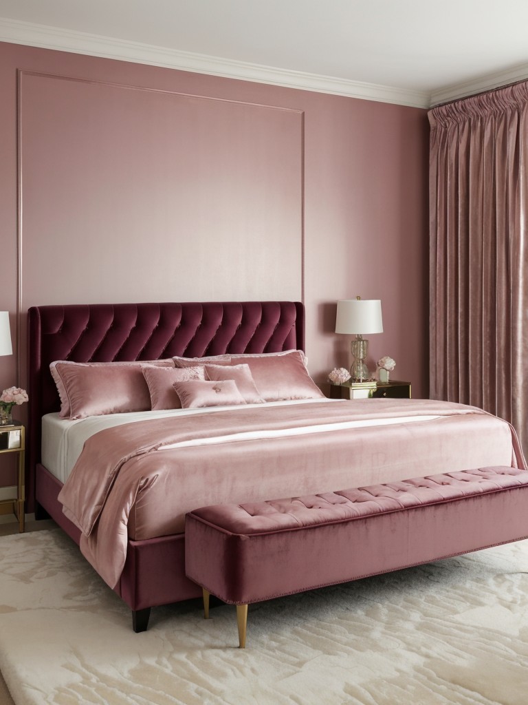 Luxurious Pink Bedroom Makeover: Plush Velvet Headboard Inspiration!