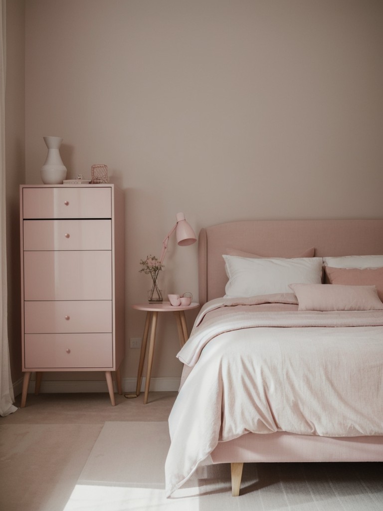 Minimalist Pink Bedroom Inspo: Whimsical Decor Ideas for Apartments.