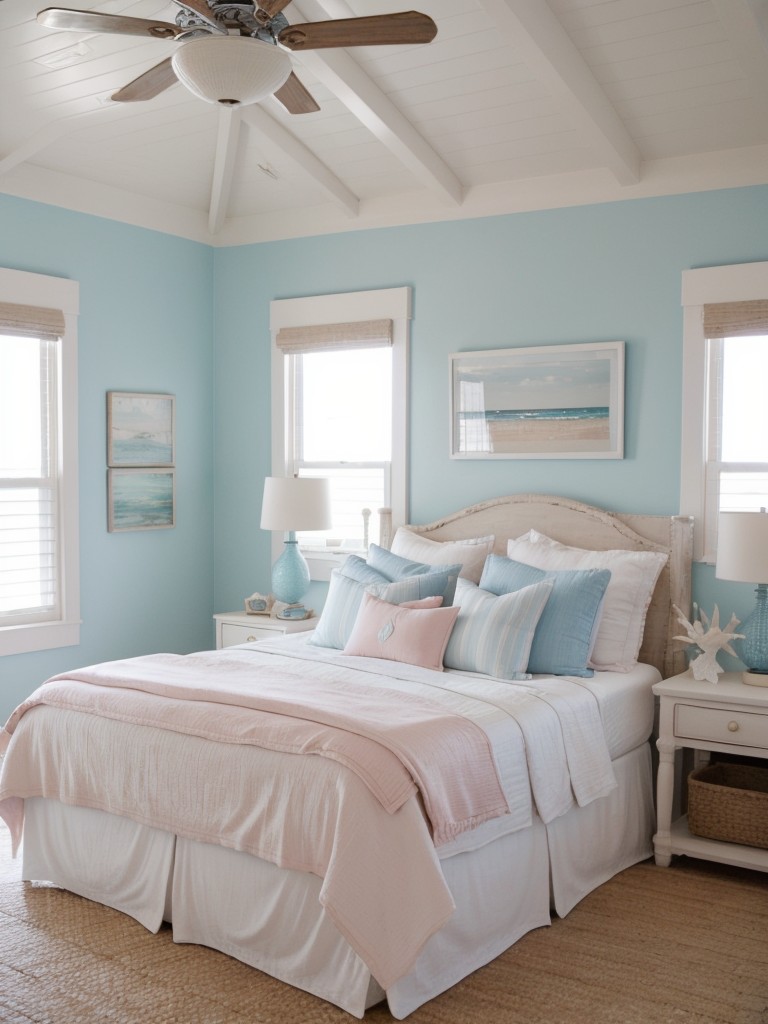 Seaside Serenity: Coastal-inspired apartment decor in blue and white