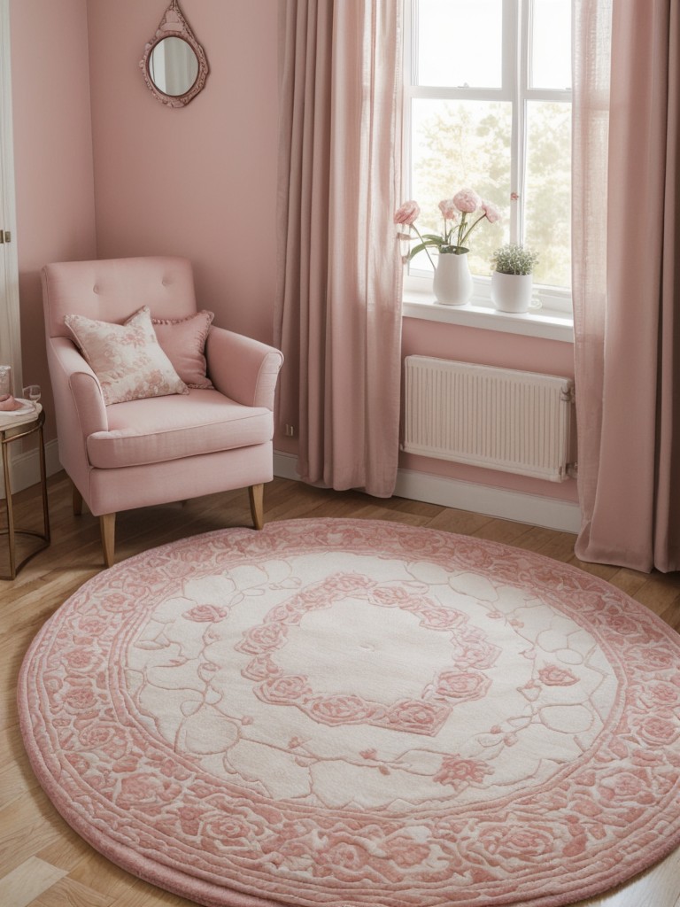 Cozy up your bedroom with a plush pink area rug!