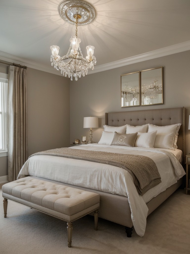 Luxurious Bedroom Decor: Glamour meets comfort for your apartment.