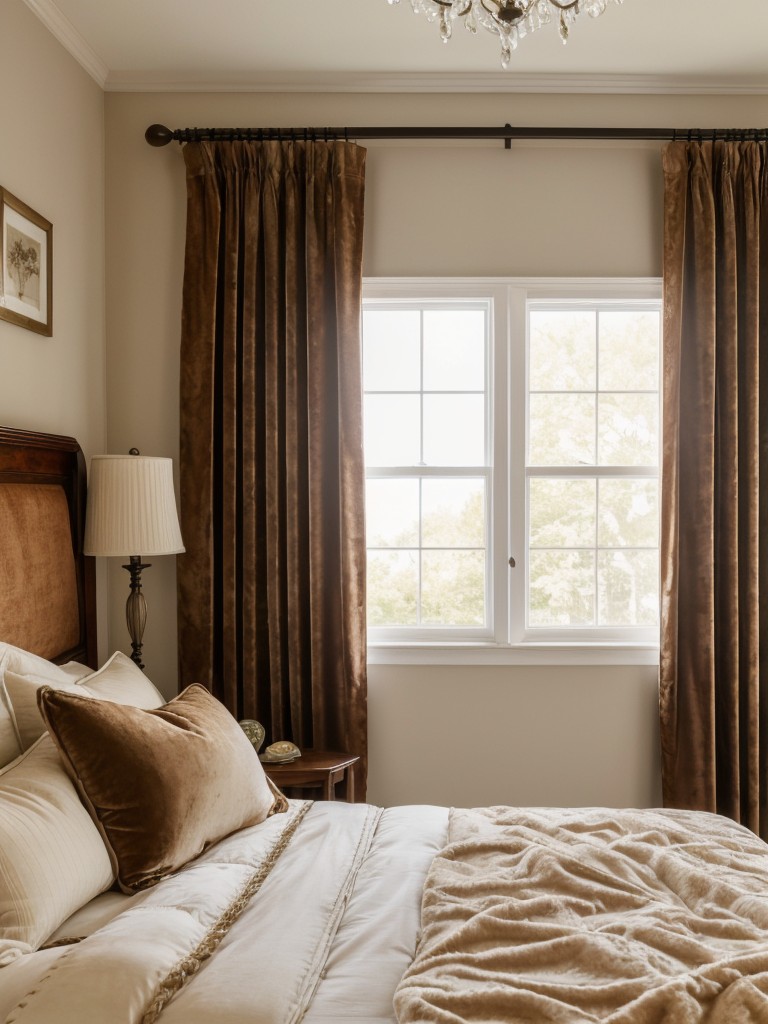 Cozy Bedroom Retreat: Embrace Comfort and Serenity with Velvet Curtains.