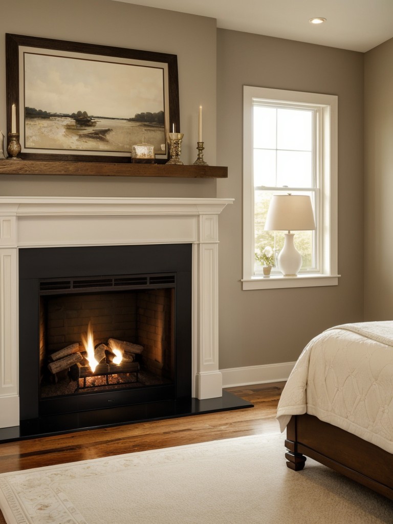 Cozy Traditional Bedroom: Add a Decorative Fireplace for Charm & Warmth!