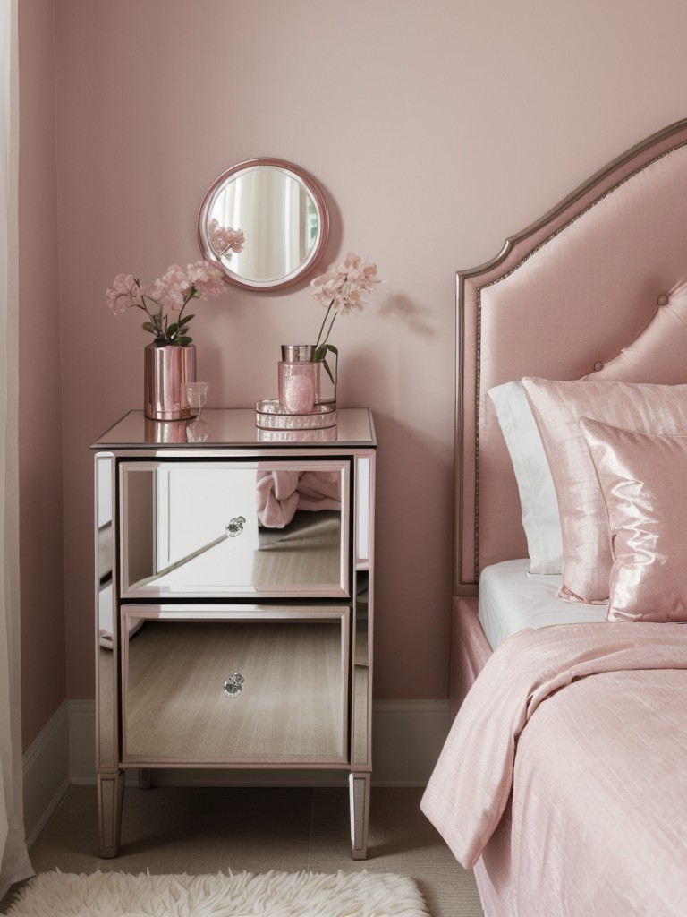 Sparkling Bedroom Bliss: Mirrored & Metallic Bedside Tables for a Bigger & Airier Space!