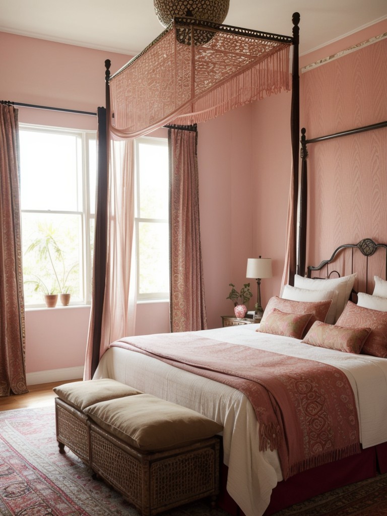 Moroccan-Inspired Pink Bedroom: Embrace Warmth and Global Charm!