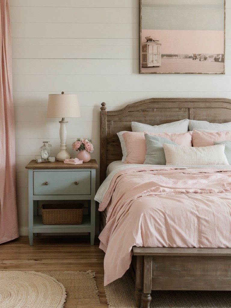 Charming Farmhouse Vibes: Pastel Pink Bedroom Decor Ideas