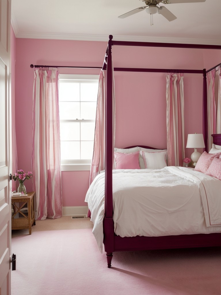 Elegant & Dramatic: Pink Canopy Bed for a Bold Bedroom Decor