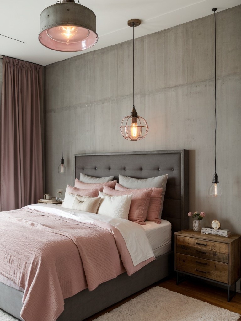 Urban Oasis: Chic Apartment Decor with Concrete Wall and Reclaimed Wood Furniture