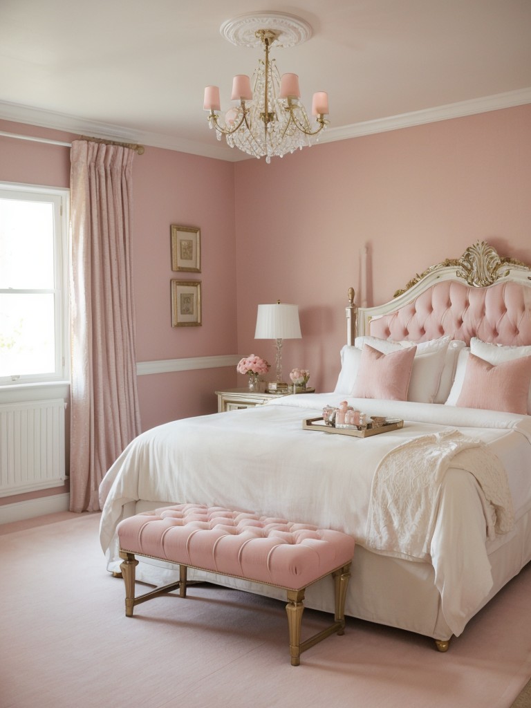 Stunning Pink Bedroom Decor for a Glamorous Apartment