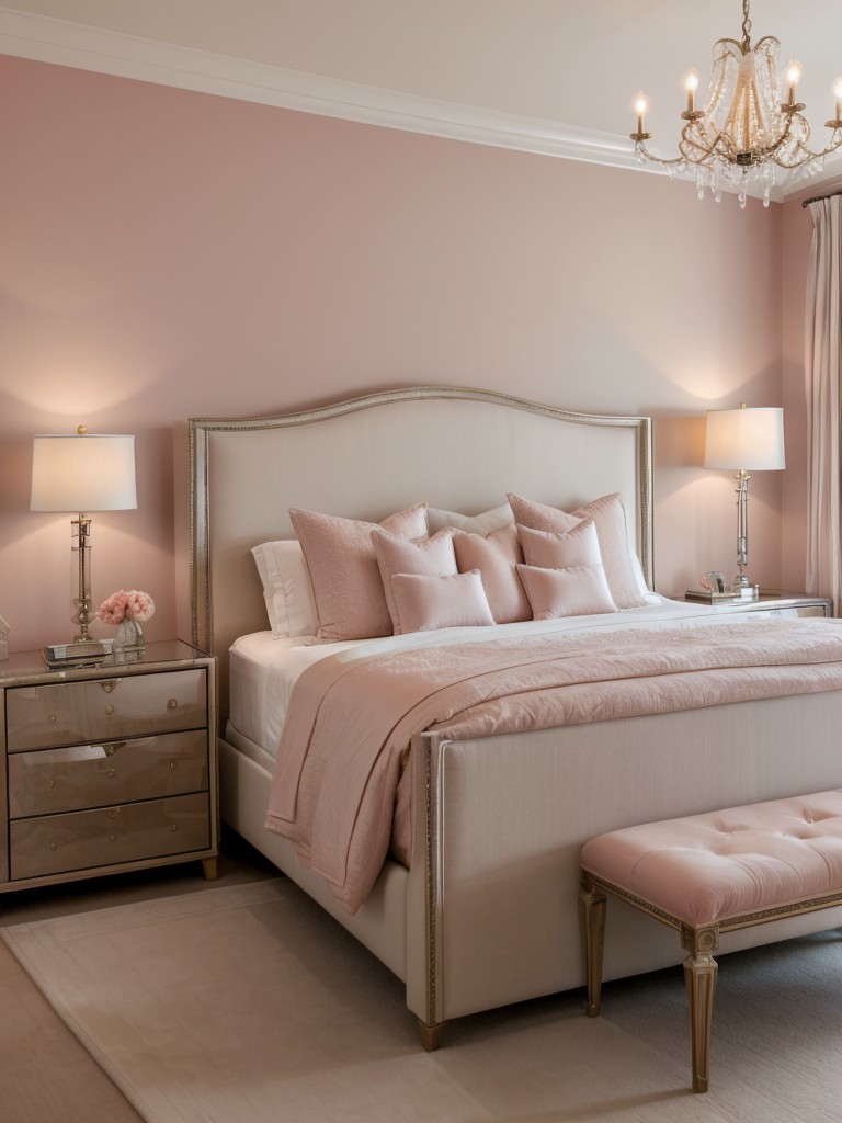 Stylish Apartment Retreat: Luxe Pink Bedroom Decor