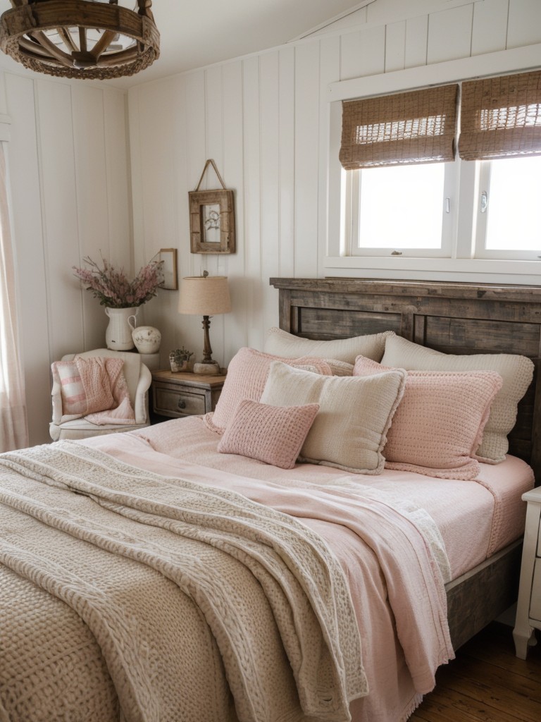 Rustic farmhouse meets cozy cottage: Create a luxurious pink bedroom in style!