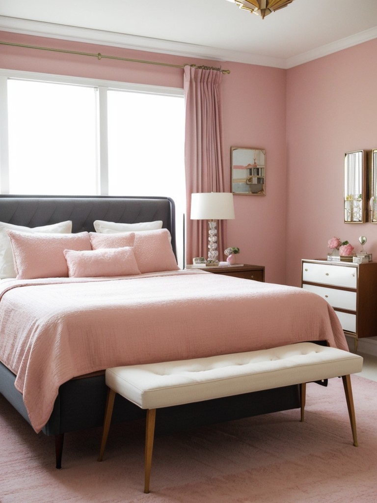 Vintage-inspired Glam: Luxurious Pink Bedroom Decor