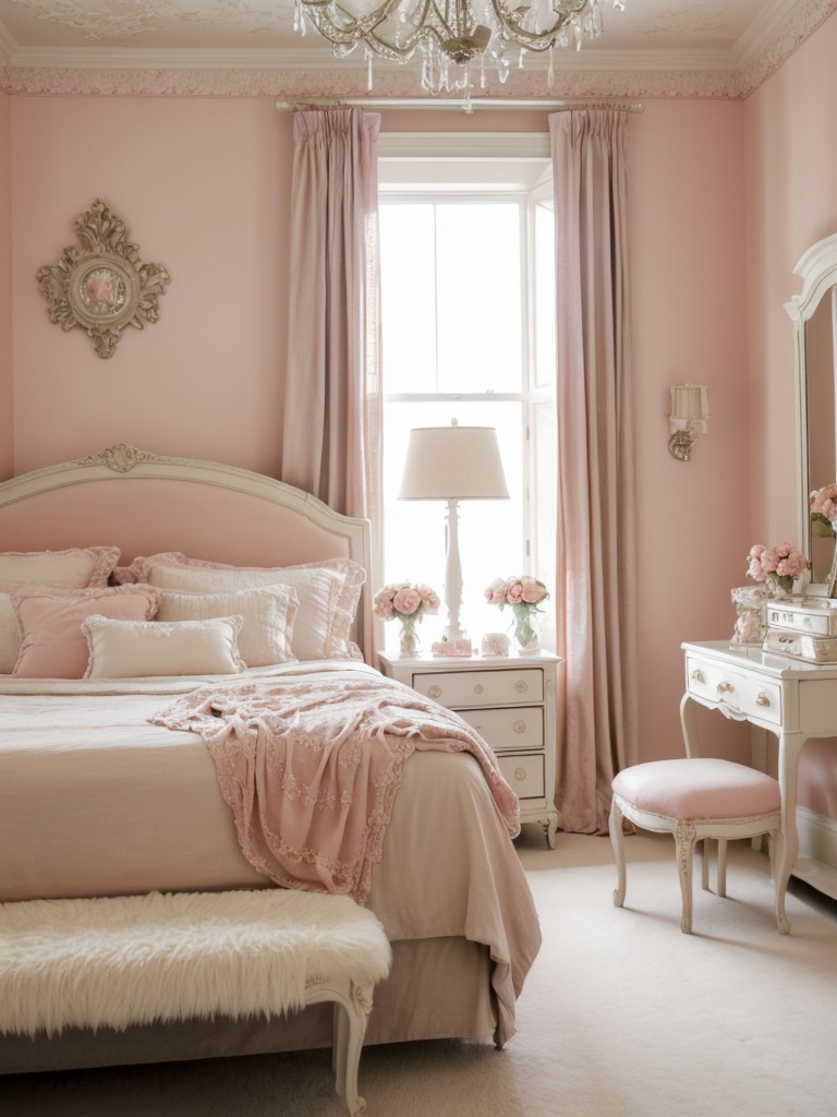 Stunning Apartment: Glamorous Pink Bedroom Design!