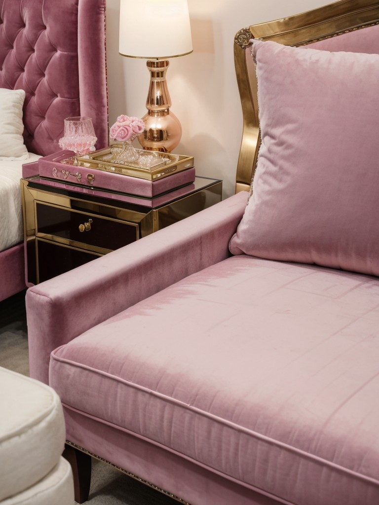 Velvet Accents & Plush Pillows: Elevate Your Bedroom's Glamorous Ambiance