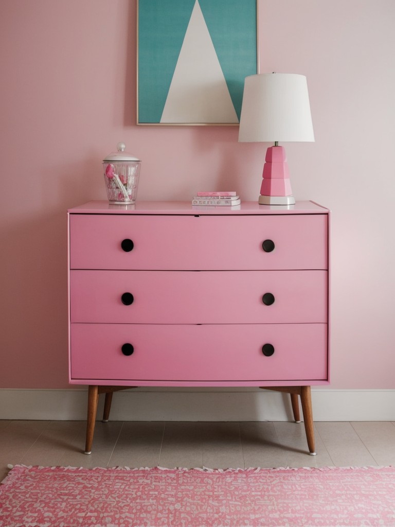 Mid-century Modern Bedroom: Retro Chic with a Sweet Pink Twist