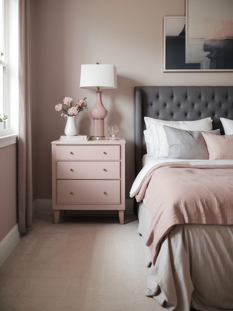 Blush + Gray + Navy: Sophisticated Apartment Bedroom Ideas