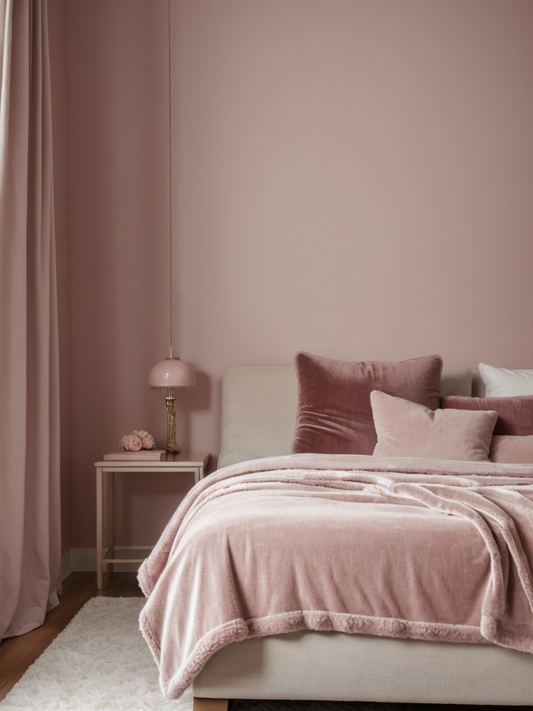 Textured textile magic: Cozy up your bedroom with mauve hues.