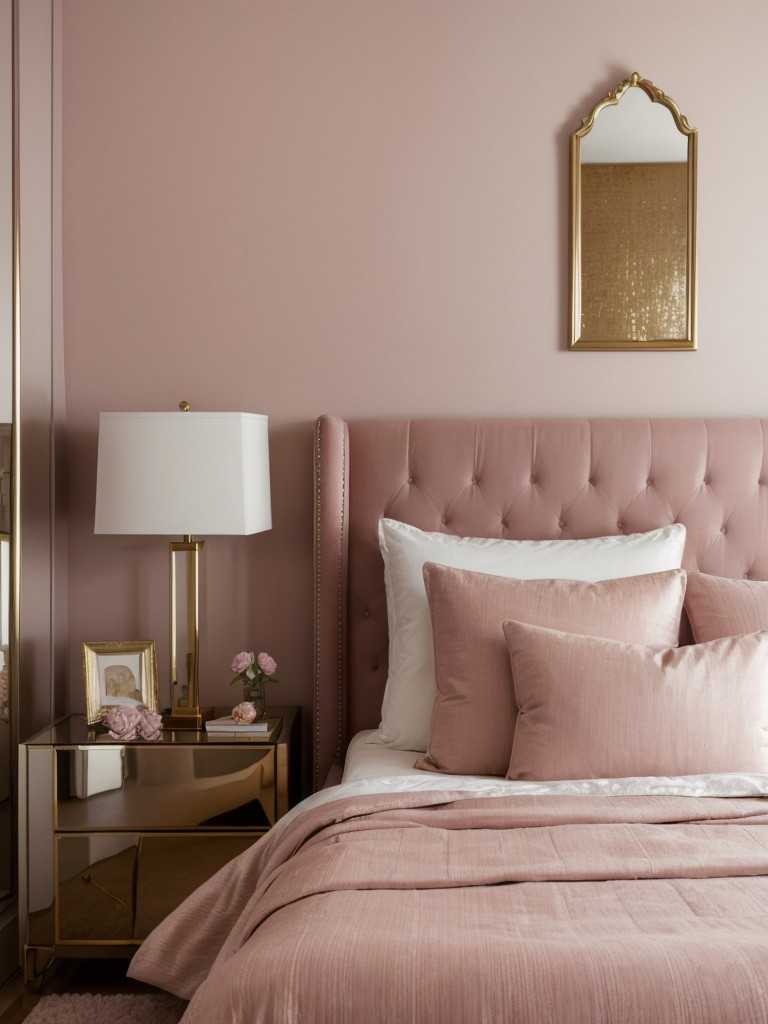 Metallic Marvel: Add Glamour to Your Bedroom with Mauve Decor