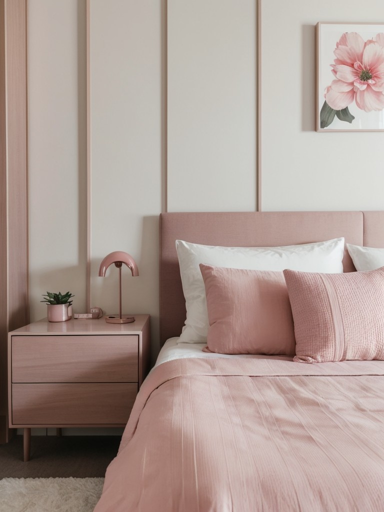 Whispering Pink: Modern & Minimalist Apartment Bedroom Decor