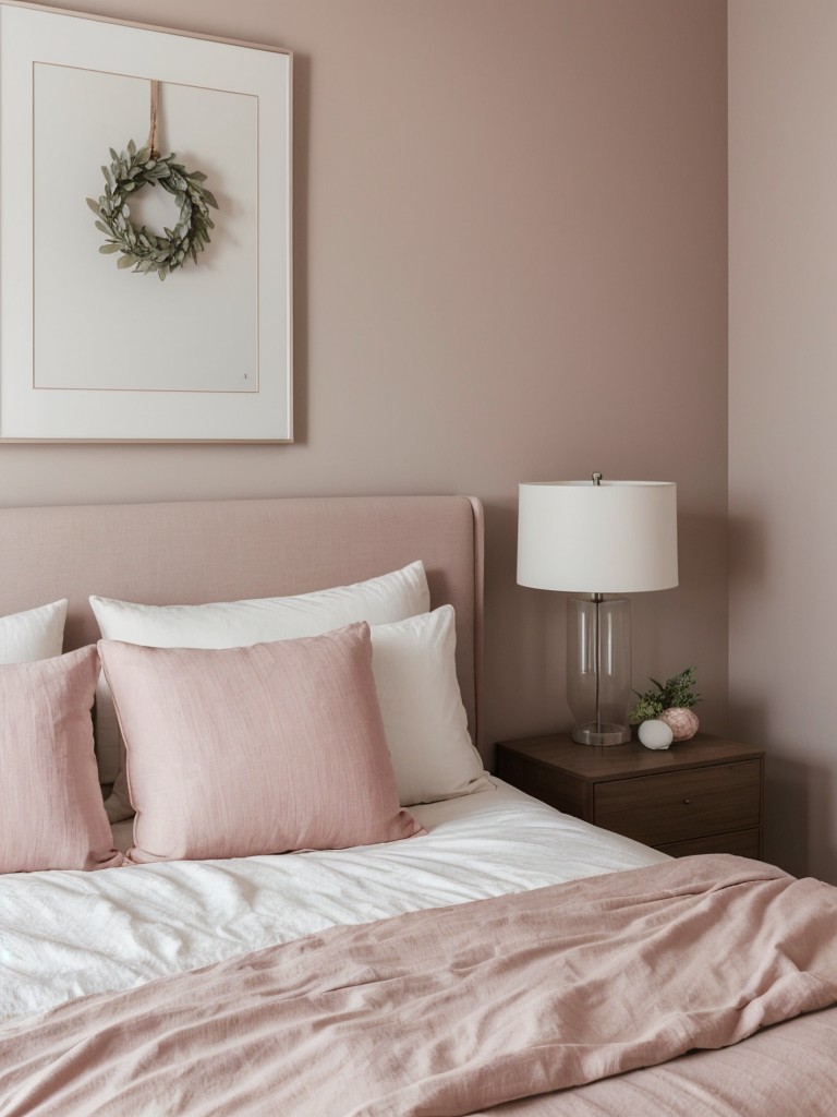 Serenity in Pink: Minimalist Apartment Bedroom Decor.