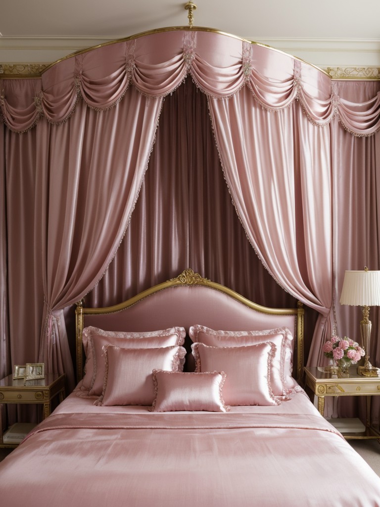 Regal Pink Bedroom: Luxe Decor Inspo with Silk & Satin.