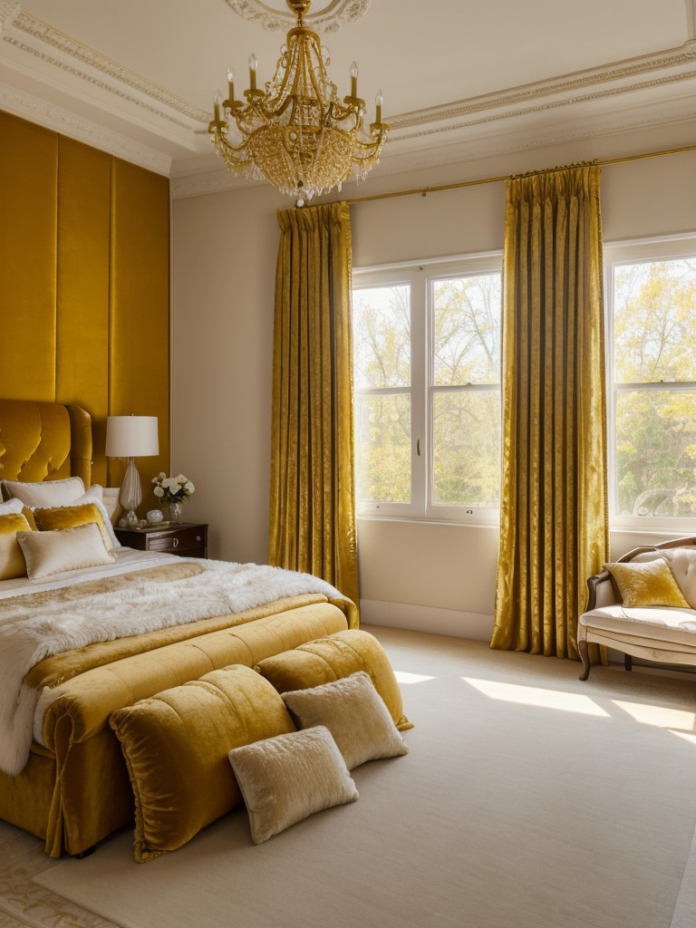 Sunshine chic: Elevate your bedroom with yellow accents.