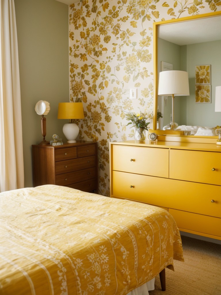 Vintage-inspired: Yellow decor & retro vibes for your apartment.