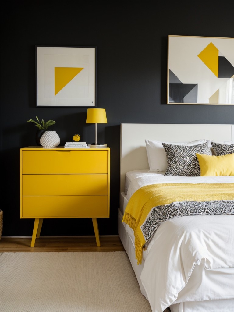 Brighten up your bedroom with a modern yellow decor theme