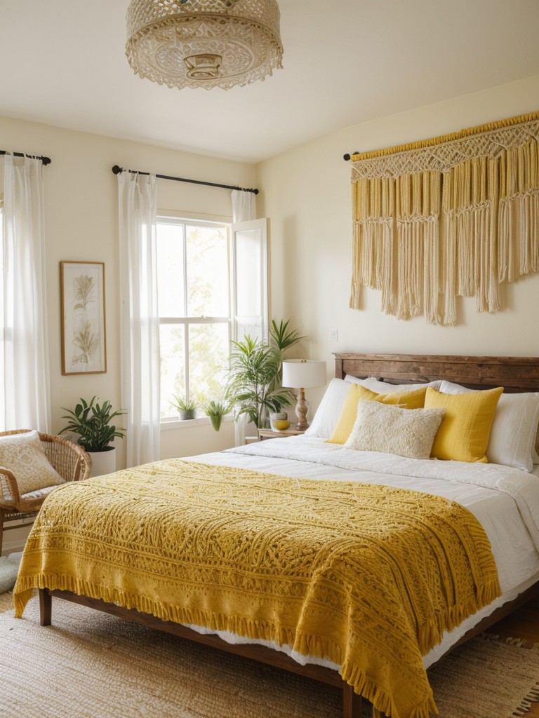 Sunny apartment vibes: Yellow bedroom ideas for a cozy space.