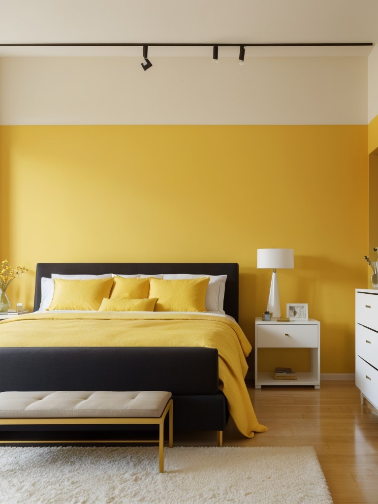 Sleek & Cozy: Modern Yellow Bedroom Ideas!