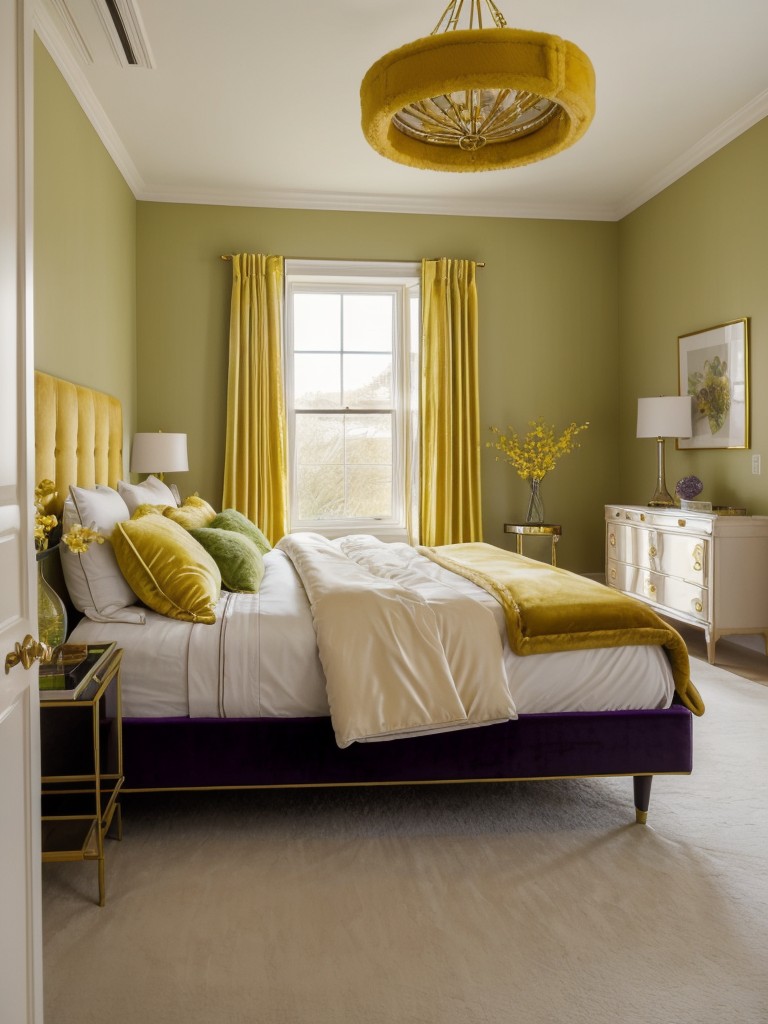 Luxuriously cozy: How to elevate your apartment bedroom with plush and vibrant accents.