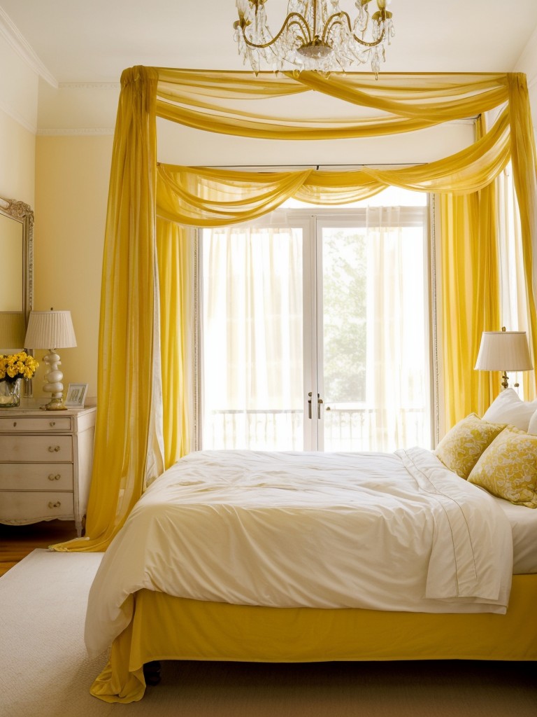 Chic and sunny: Elevate your apartment with yellow bedroom bliss!