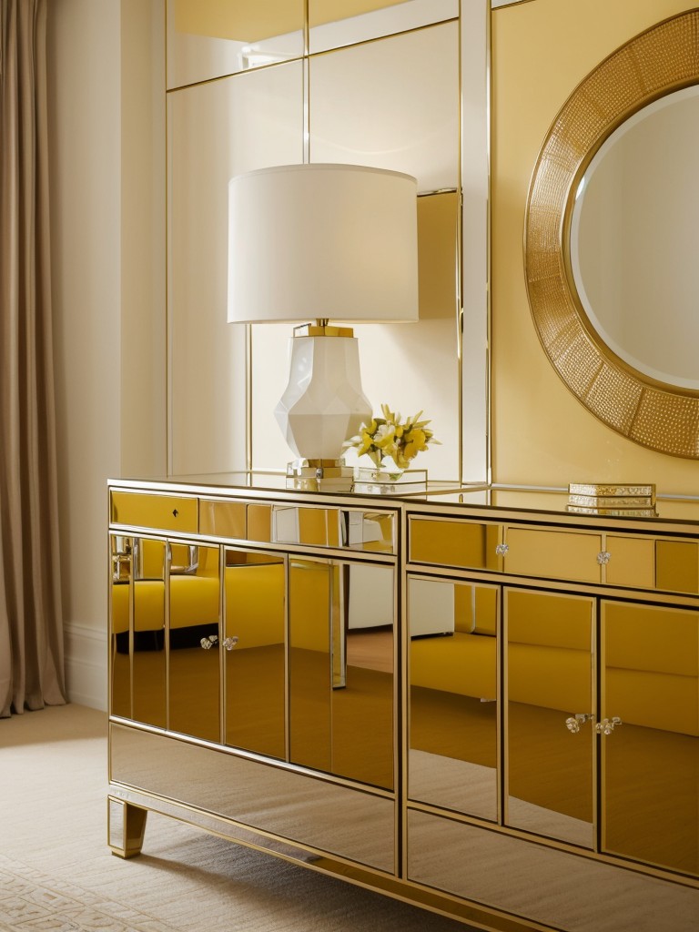 Sunshine vibes: Stylish Art Deco bedroom inspo for an elegant apartment.