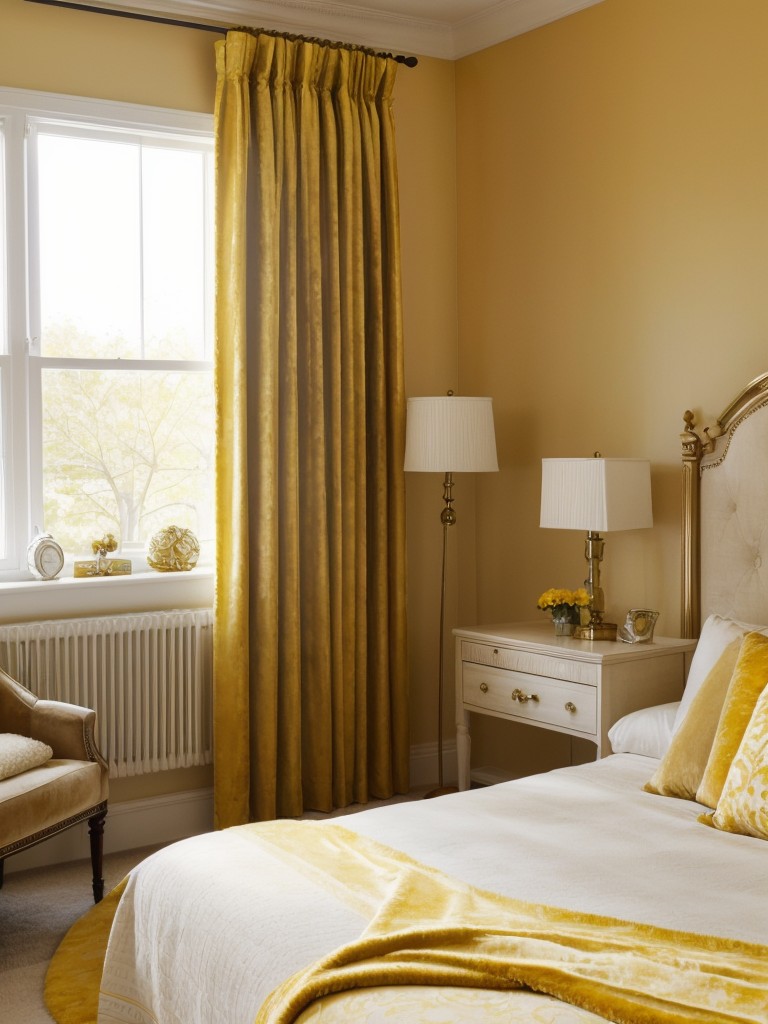 Luxury and comfort: Transform your apartment bedroom with warm yellow decor