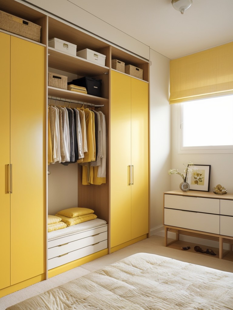 Sunshine-inspired decor for your apartment: Yellow bedroom ideas.