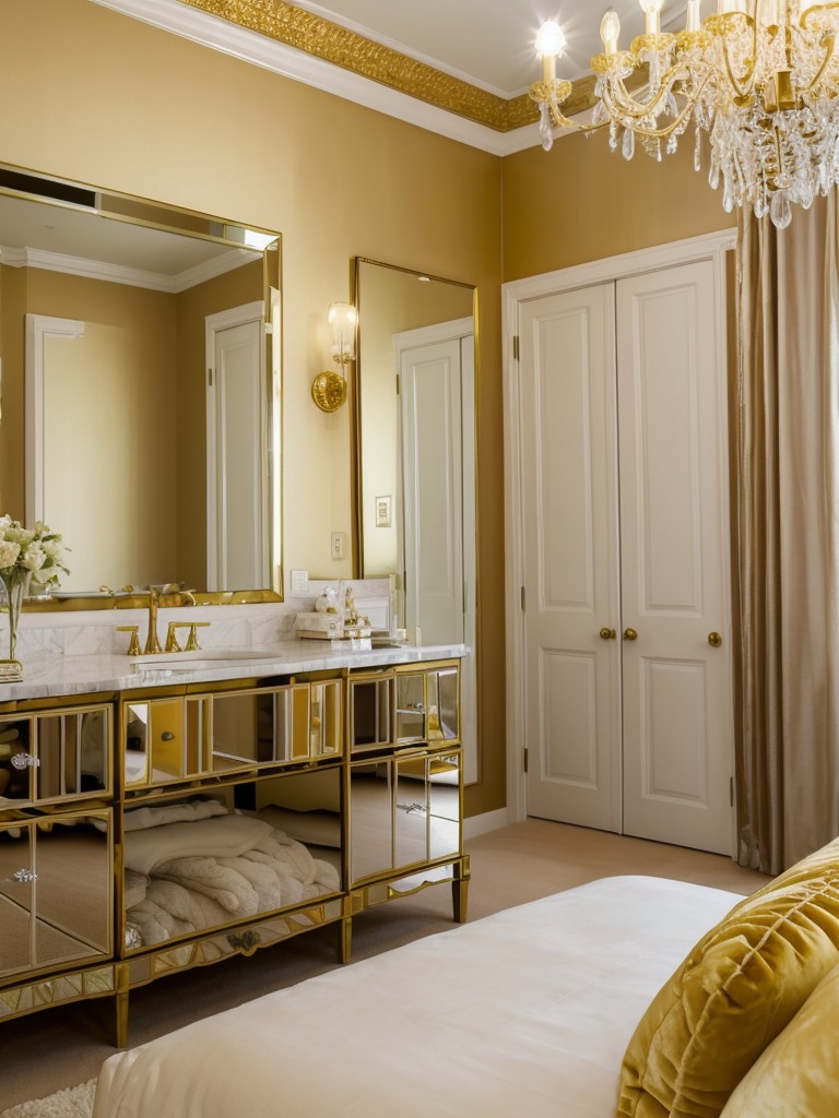 Sunshine-inspired bedroom: Elevate your space with glamorous yellow decor.