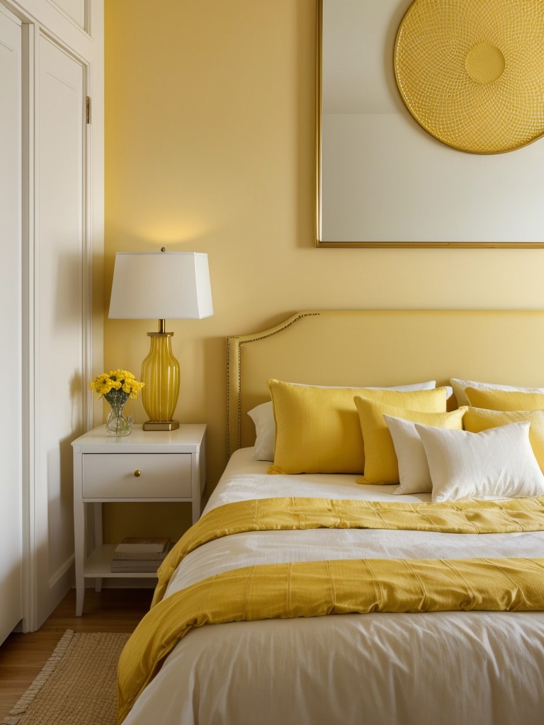 Sunshine vibes: Golden accents for a yellow-themed bedroom