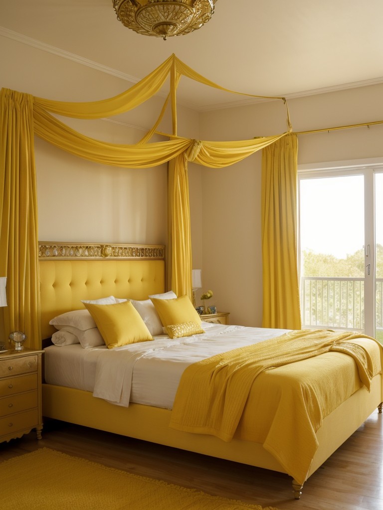 Golden Curtains: Elevate your Bedroom with Drama and Elegance!