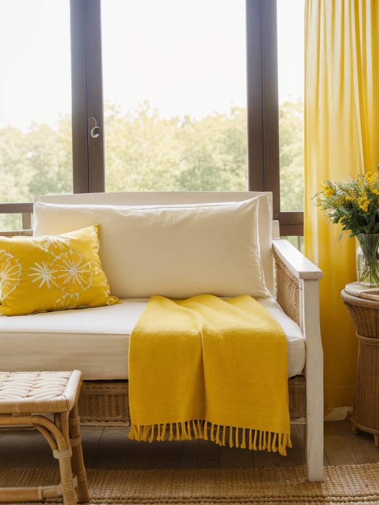 Chic yellow apartment vibes: Embrace nature with sunny decor touches!