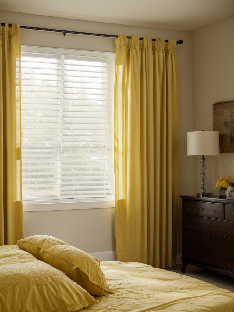 Cozy Yellow Bedroom: Upgrade with Blackout Curtains for Restful Sleep