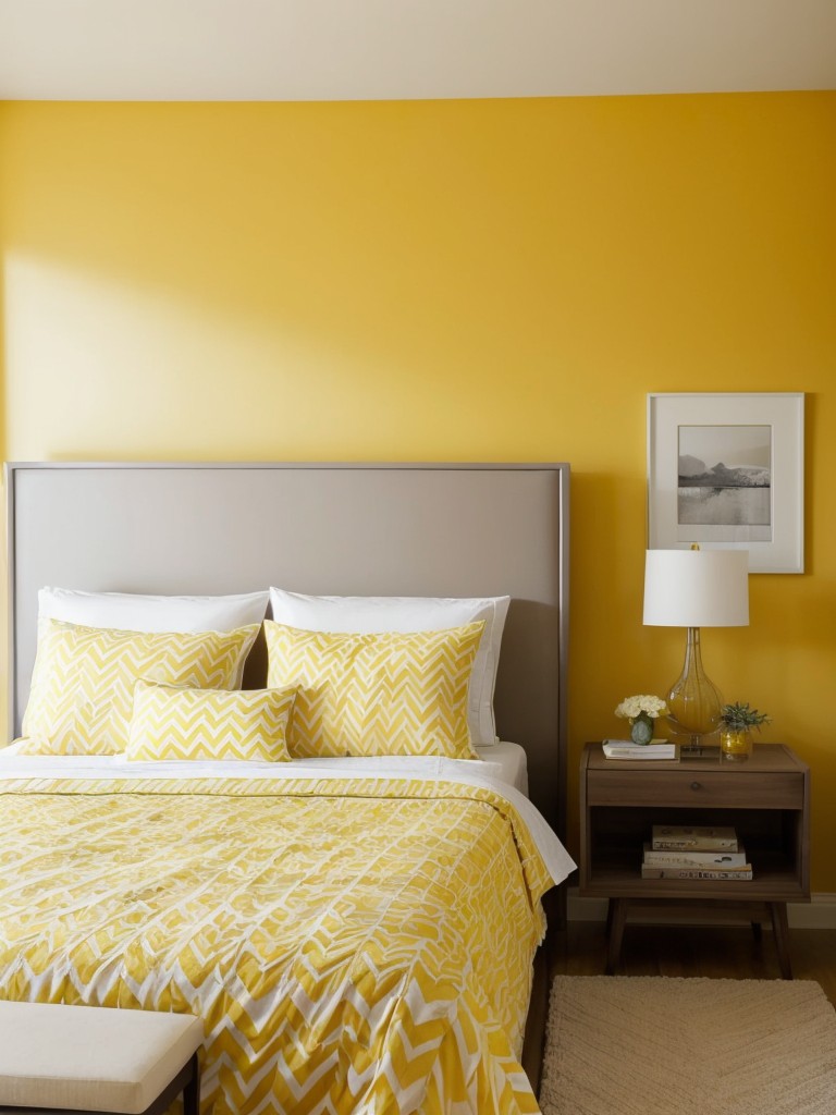 Cozy chic: Unleash your style with trendy yellow bedroom decor!