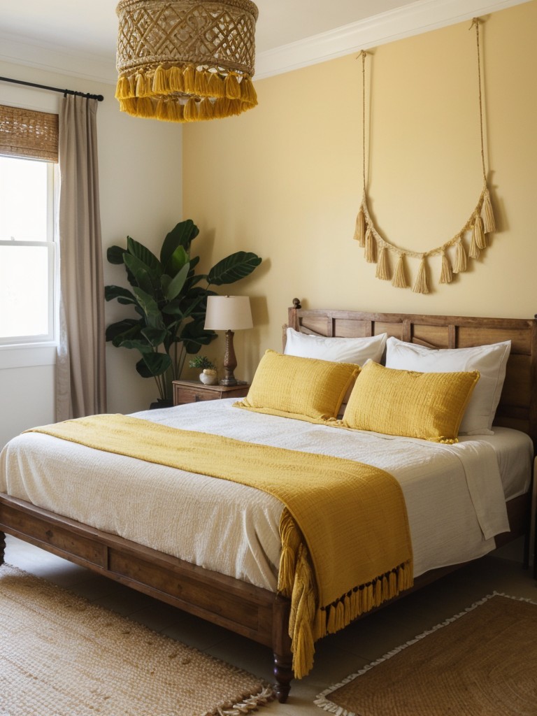 Sunshine vibes: Elevate your apartment's bedroom with yellow decor!