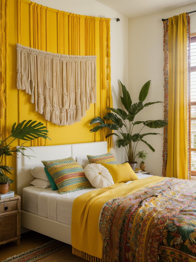 Vibrant Tropical Bedroom: Mix patterns, colors, and textures for an eclectic paradise!