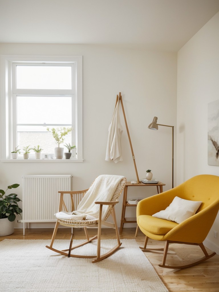 Cozy up your apartment with Scandinavian-inspired yellow bedroom decor.